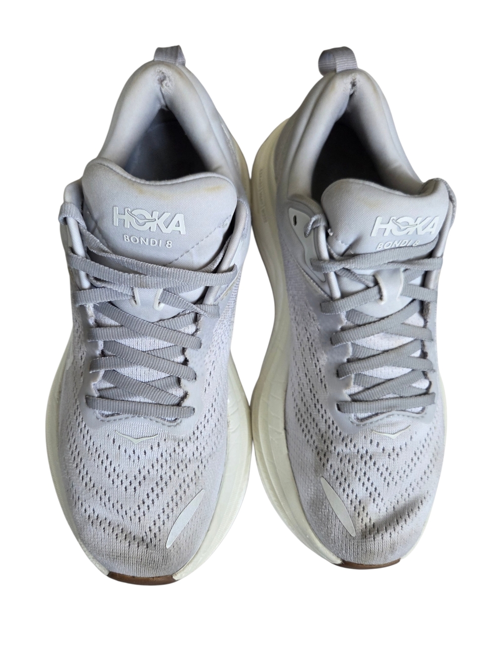 HOKA Bondi 8 Light Gray/White Sz 8 - Picture 4 of 14
